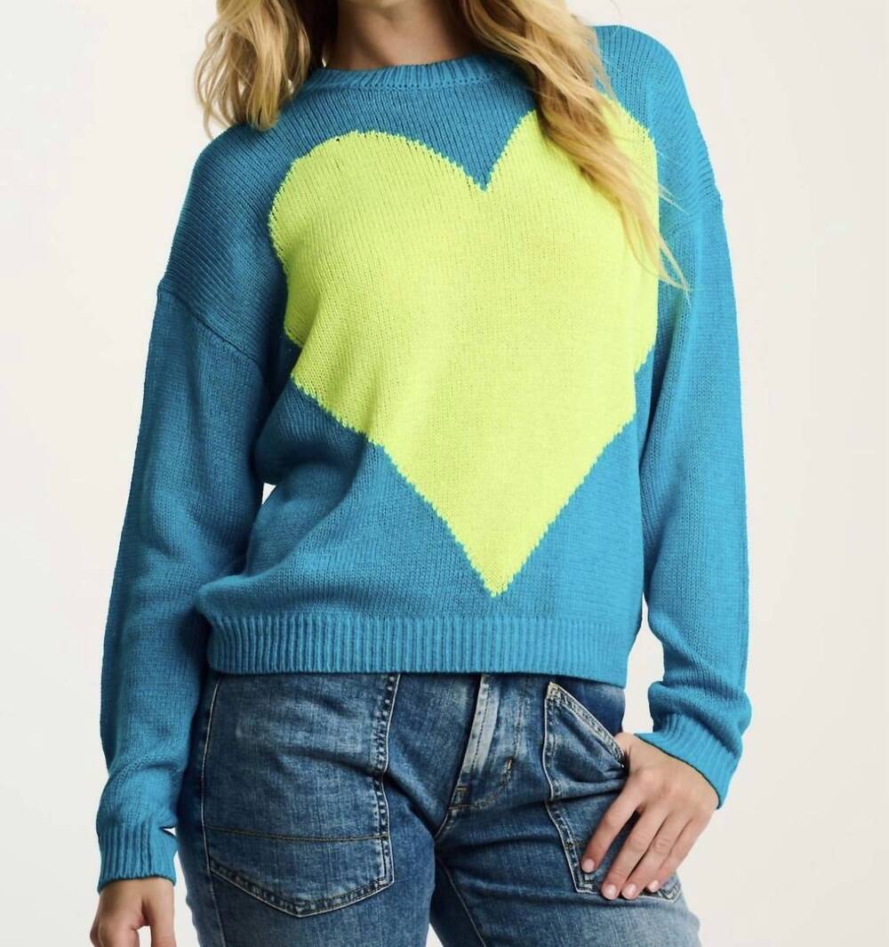 NEW LISA TODD amore mio sweater in neon blue